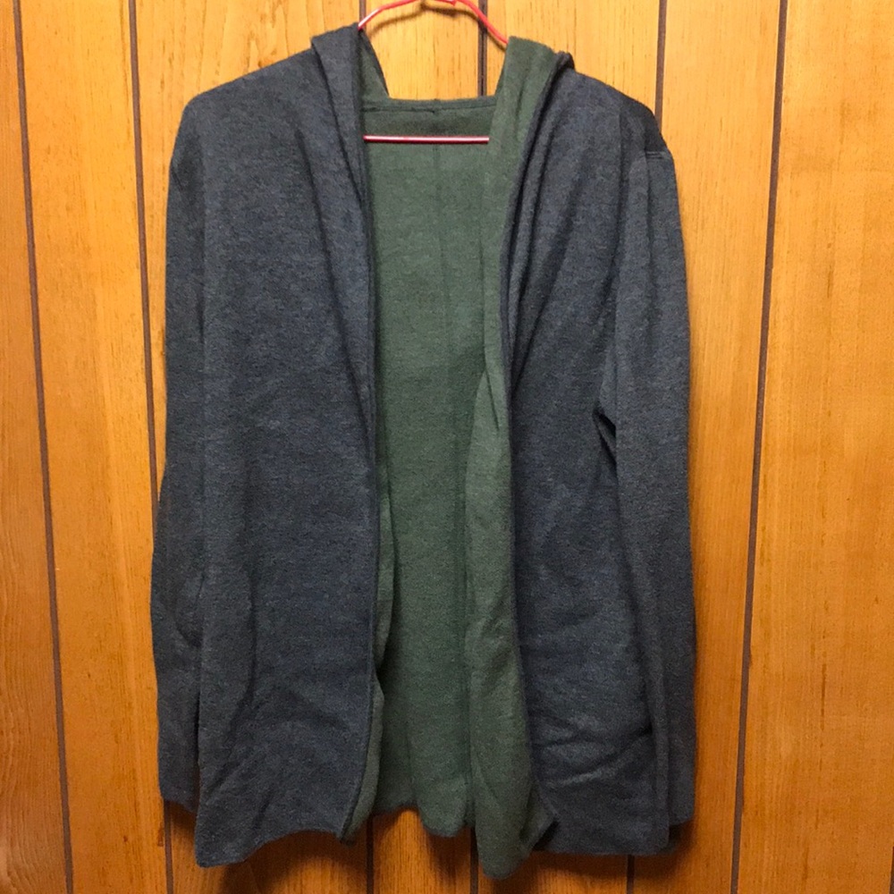 Subtle Luxury reversible wool open hoodie